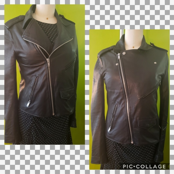 June Jackets & Blazers - June Lambskin Leather Motorcycle Jacket